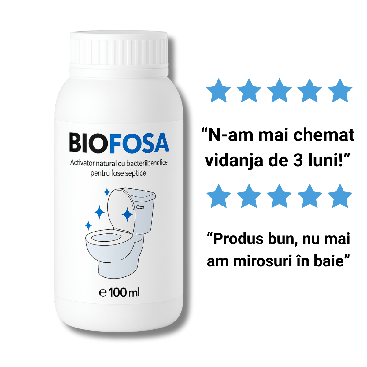 BIOFOSA 100ml- Fosă curată instant, scapă de vidanjare permanent!